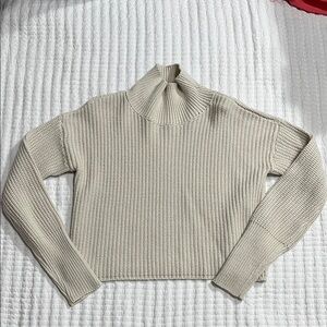 Women's Cream Turtleneck Sweater